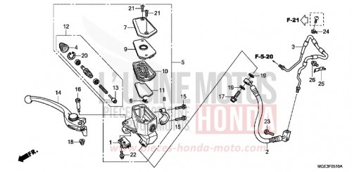 MAITRE-CYLINDRE FREIN AV. VFR1200FDA de 2010